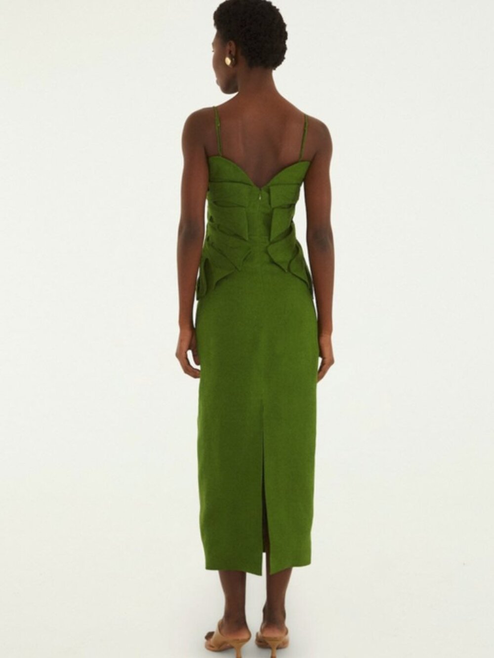 Farm Rio green monstera leaf sleeveless maxi dress XL - Picture 3 of 7